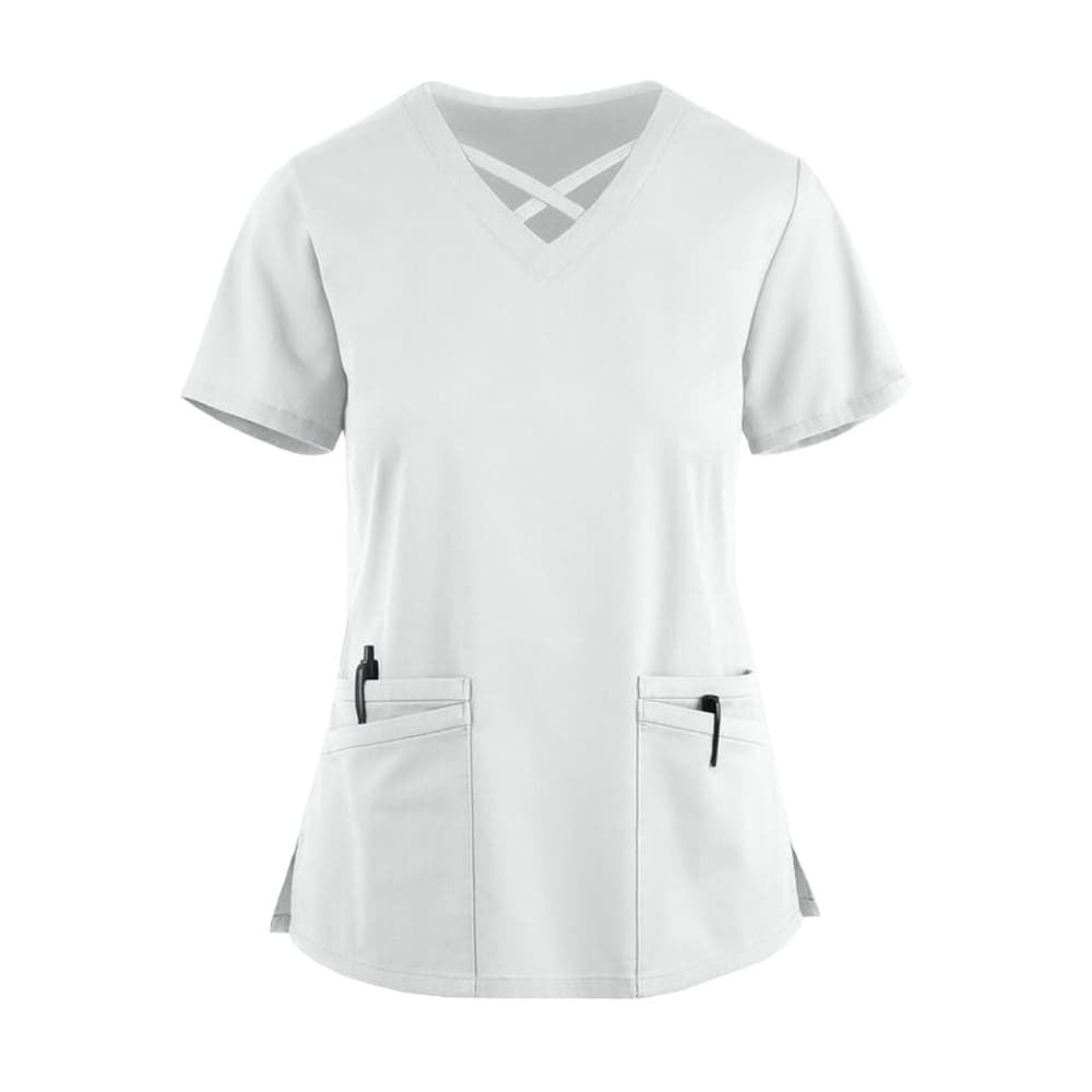 Medizinische Bluse Ceris mit Streifen Weiss - medizinische Damenblusen
