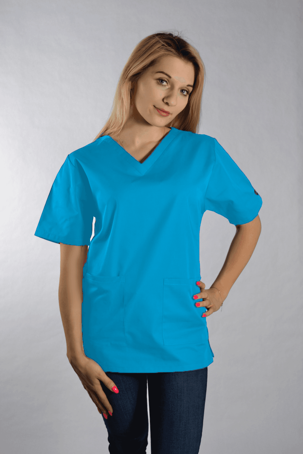 Medizinische Bluse Dori Kurzarm Jade - medizinische Damenblusen