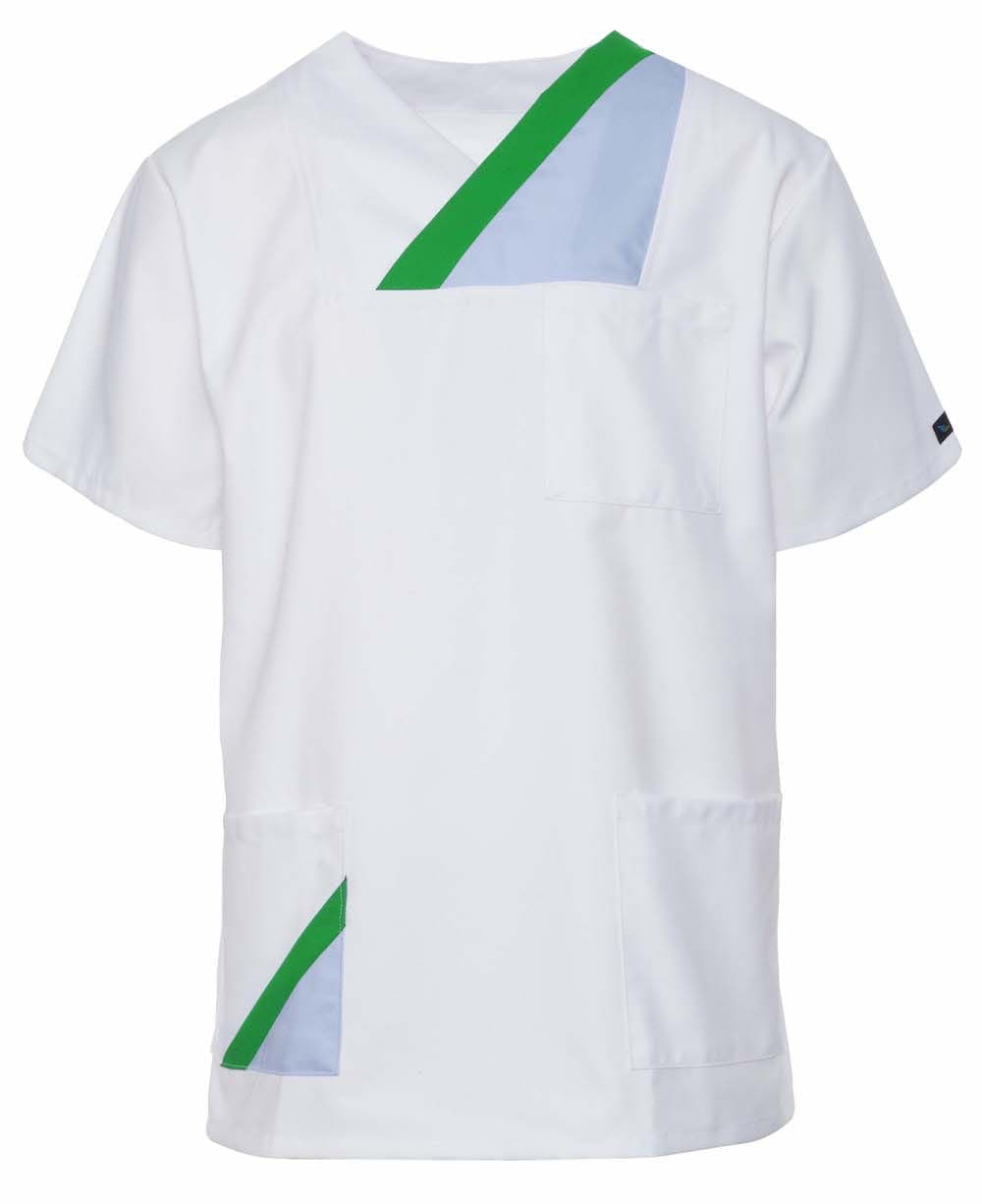Medizinische Bluse Hanover Kurzarm Weiss Z/N - medizinische Herrenblusen