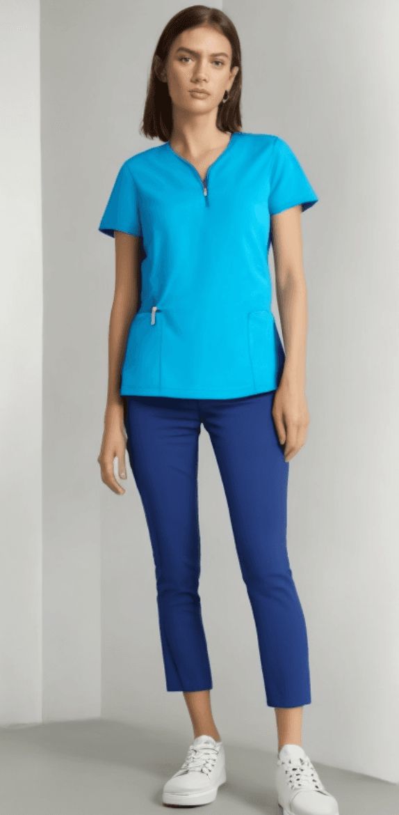 Medizinische Bluse Iwa Kurzarm Jade - medizinische Damenblusen