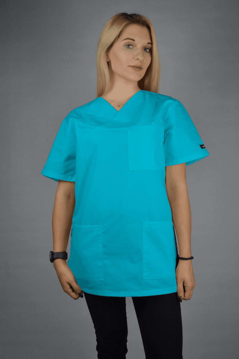 Medizinische Bluse Mindin Kurzarm Jade - medizinische Damenblusen