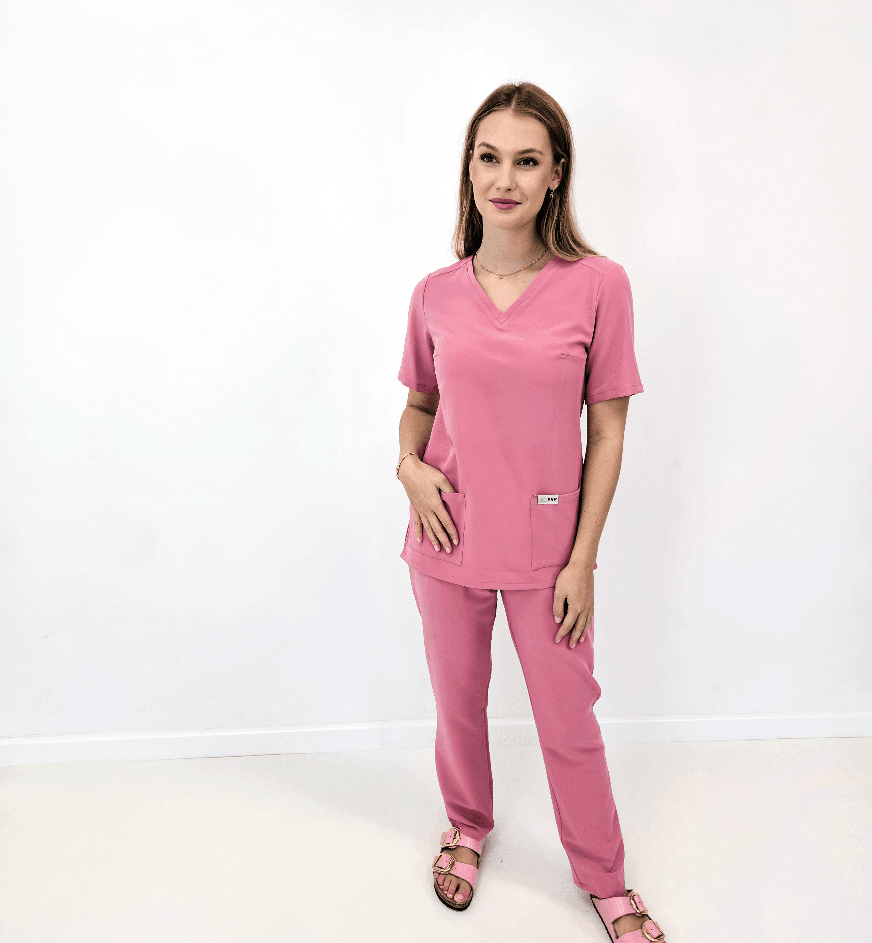 Medizinisches Set Scrub VELVET PINK - medizinisches Damen-Set